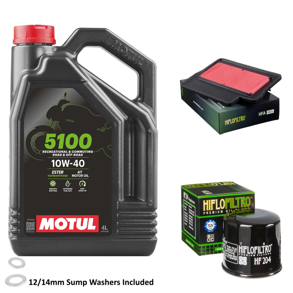 Motul 5100 10w40 4L Oil & HF204 & HFA4925 Oil Filter Kit