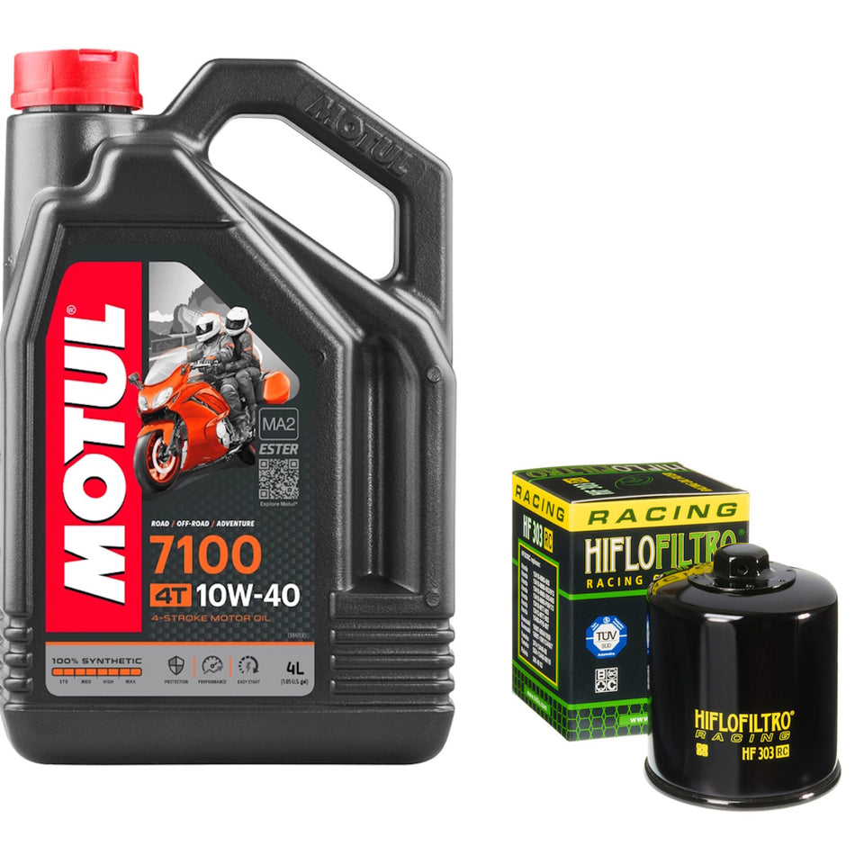 Motul 7100 10w40 4L Oil & HF303RC Oil Filter Kit