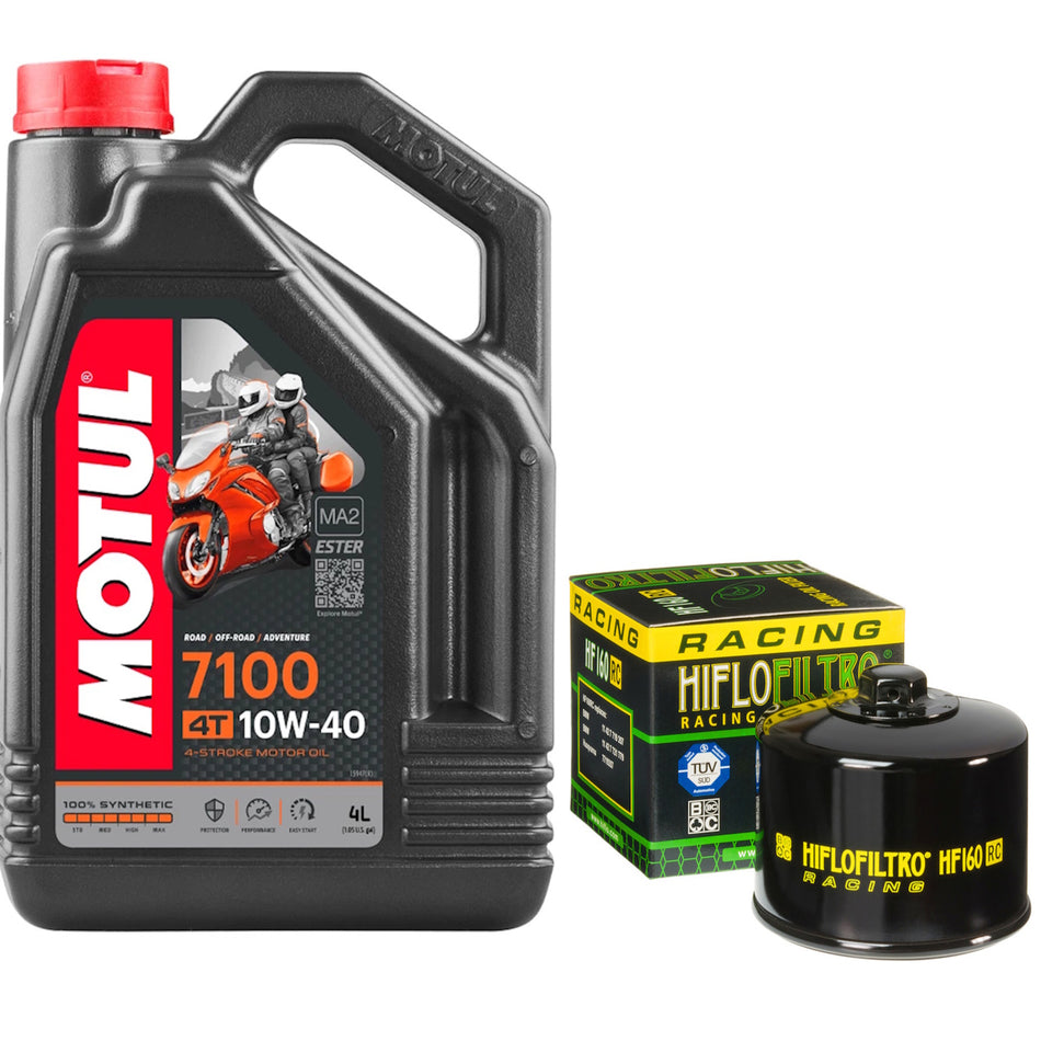 Motul 7100 10w40 4L Oil & HF160RC Oil Filter Kit