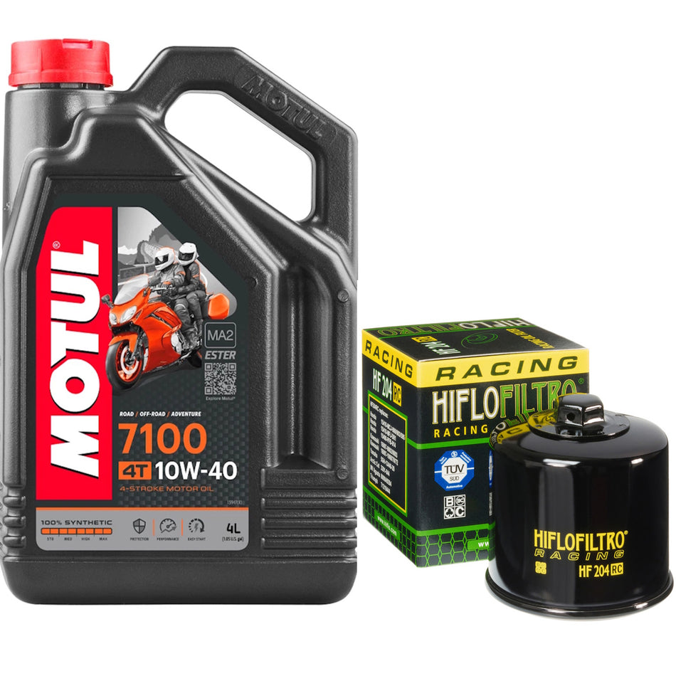 Motul 7100 10w40 4L Oil & HF204RC Oil Filter Kit