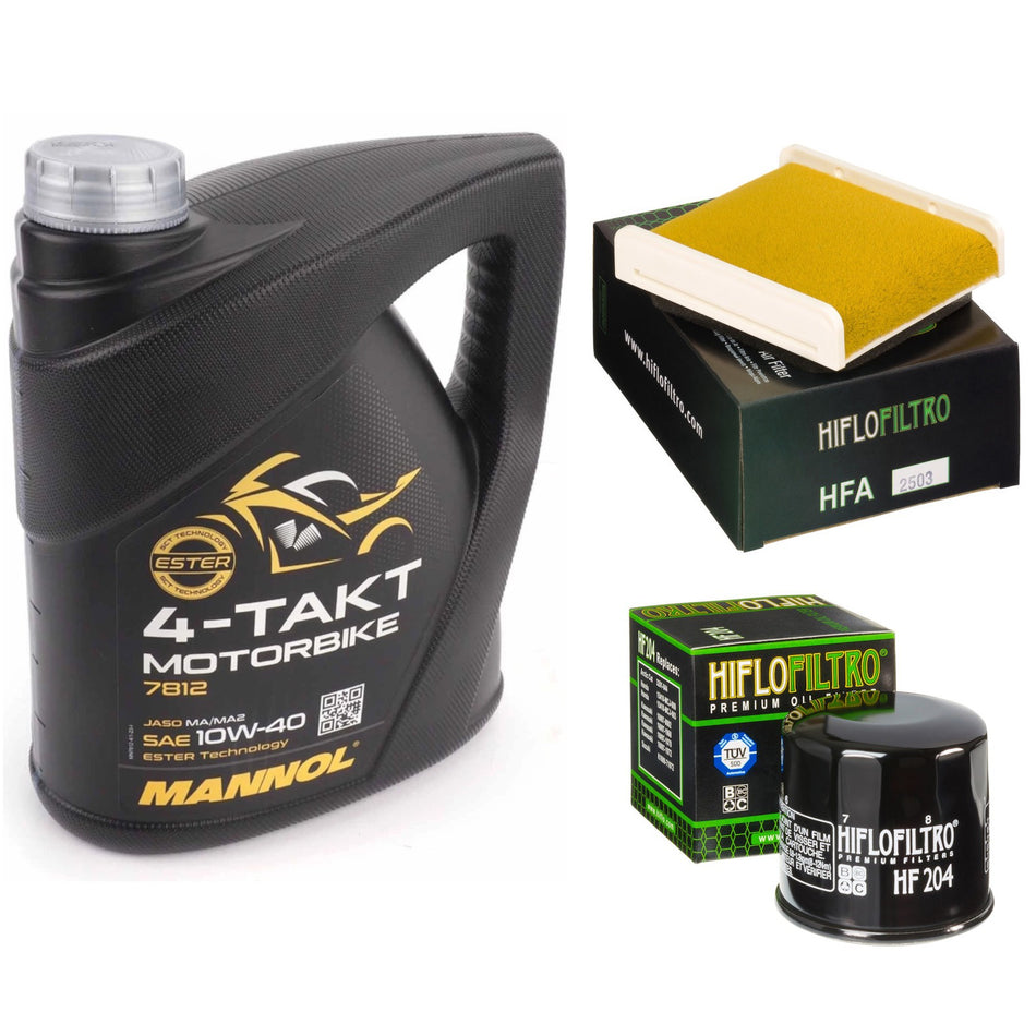 Mannol Semi Synthetic 10w40 4L Oil & HF204 & HFA2503 Oil Filter Kit
