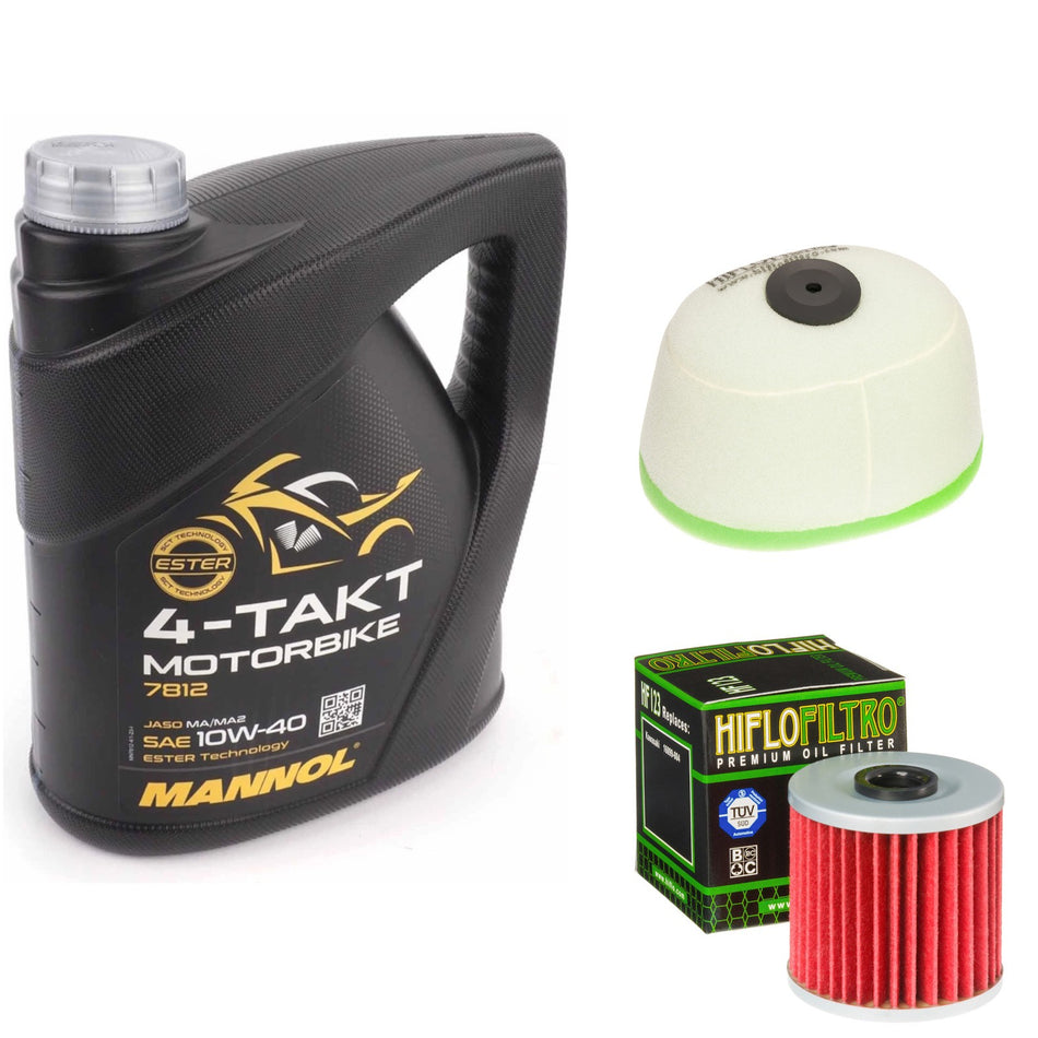 Mannol Semi Synthetic 10w40 4L Oil & HF123 & HFF2024 Oil Filter Kit