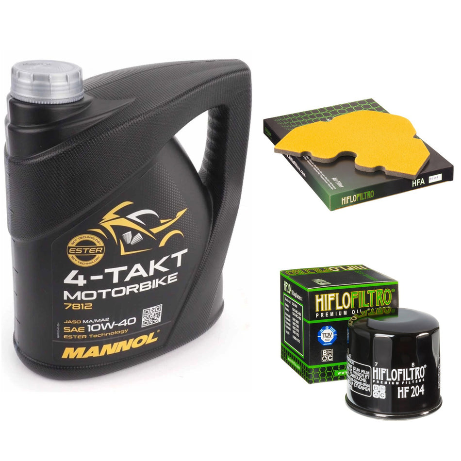 Mannol Semi Synthetic 10w40 4L Oil & HF204 & HFA2604 Oil Filter Kit