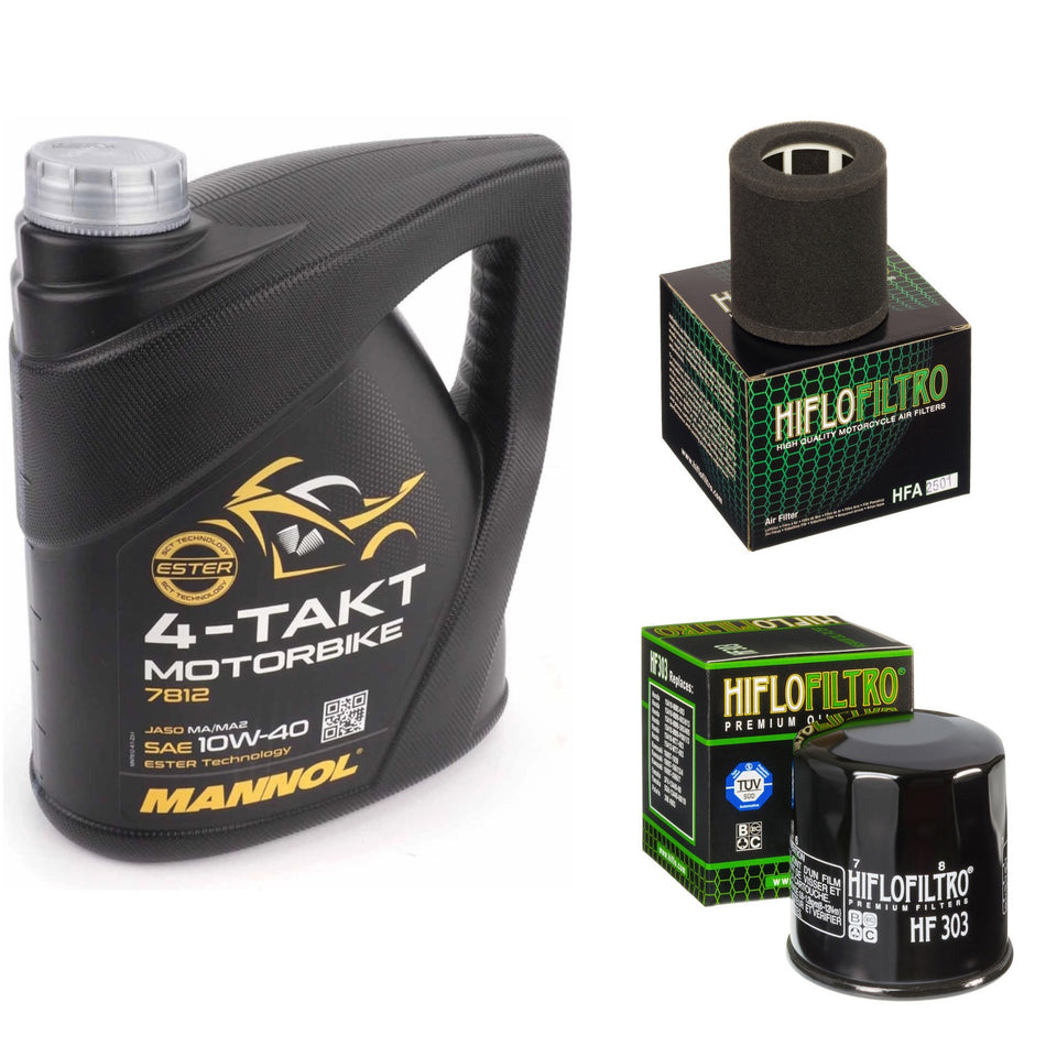 Mannol Semi Synthetic 10w40 4L Oil & HF303 & HFA2501 Oil Filter Kit