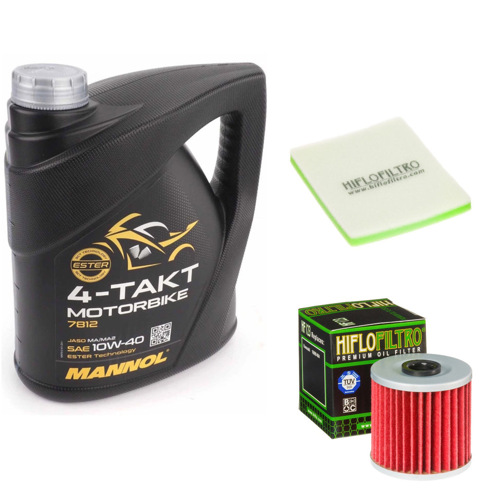 Mannol Semi Synthetic 10w40 4L Oil & HF123 & HFF2022 Oil Filter Kit
