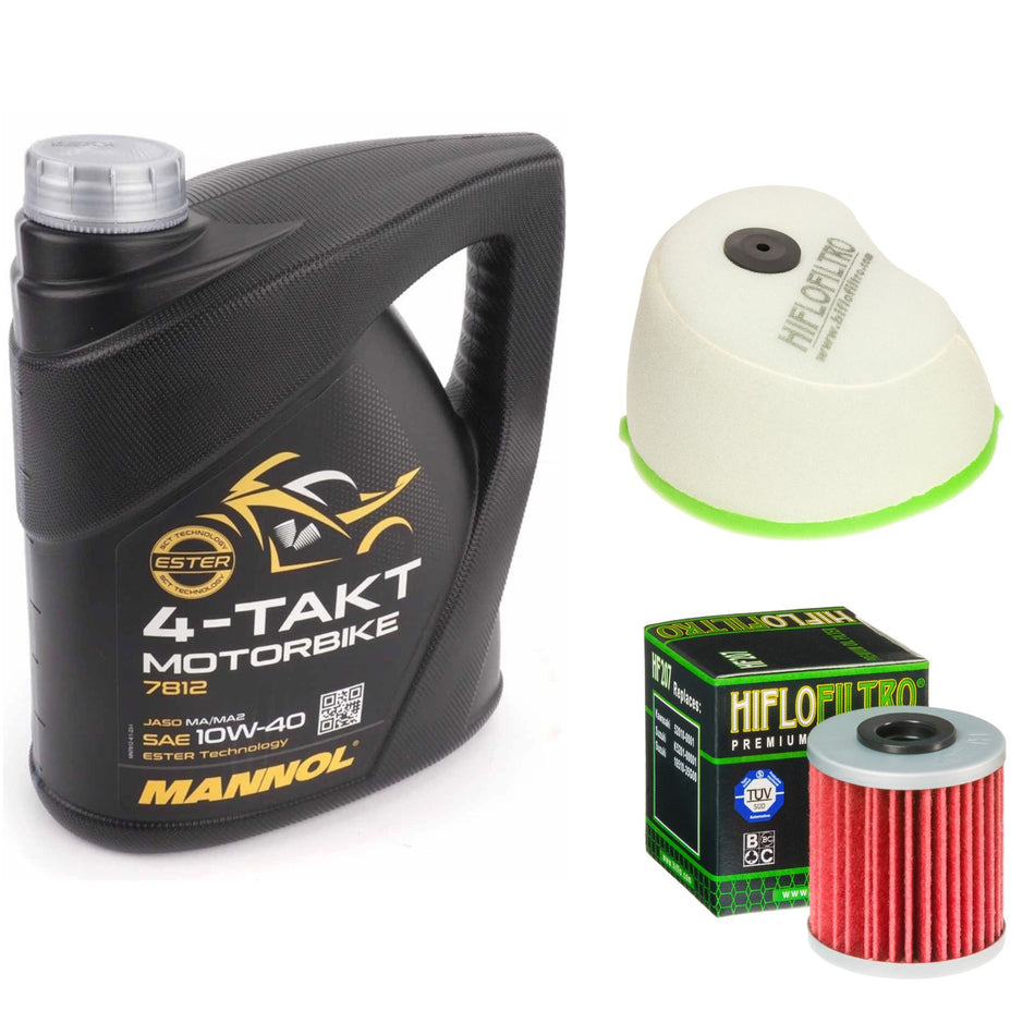Mannol Semi Synthetic 10w40 4L Oil & HF207 & HFF2015 Oil Filter Kit