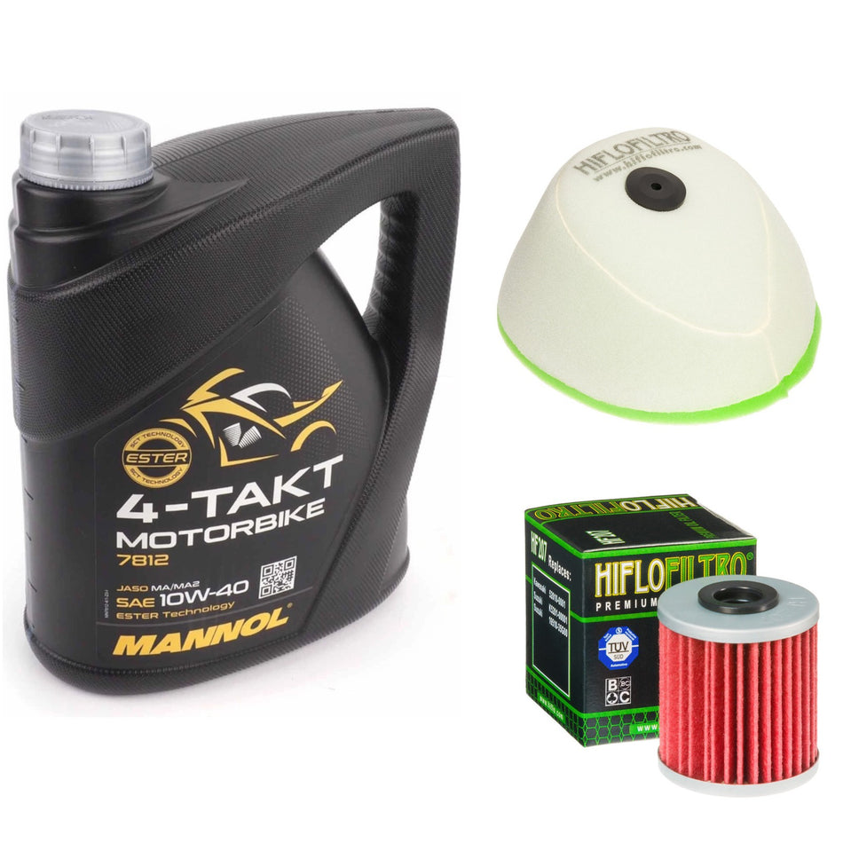 Mannol Semi Synthetic 10w40 4L Oil & HF207 & HFF2017 Oil Filter Kit
