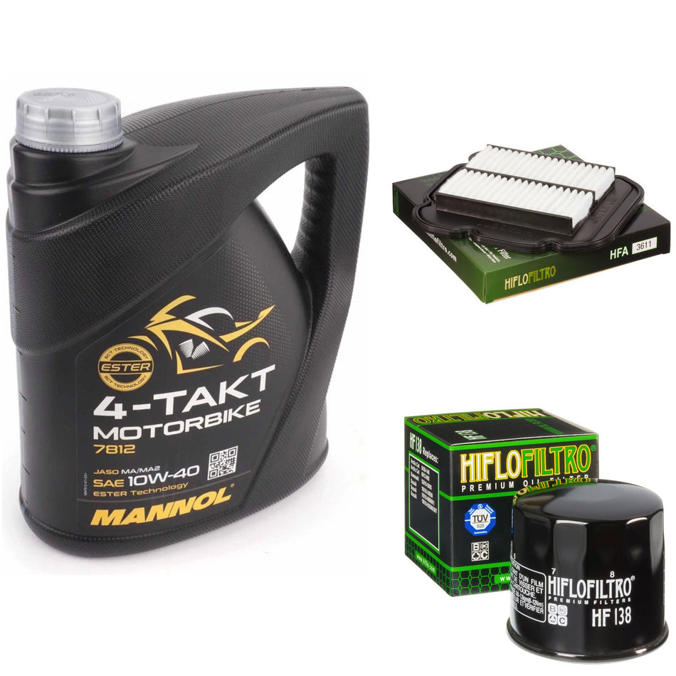 Mannol Semi Synthetic 10w40 4L Oil & HF138 & HFA3611 Oil Filter Kit