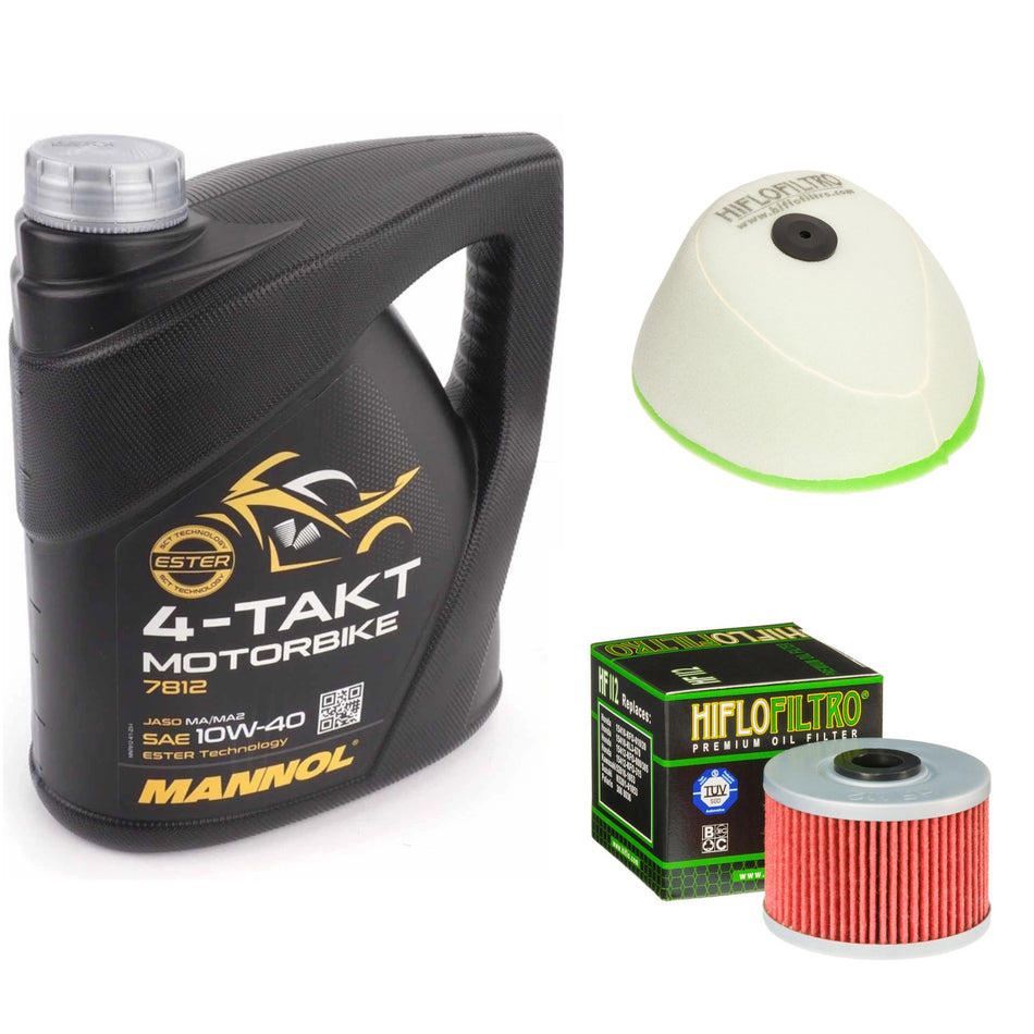 Mannol Semi Synthetic 10w40 4L Oil & HF112 & HFF2017 Oil Filter Kit