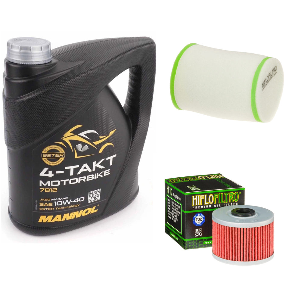 Mannol Semi Synthetic 10w40 4L Oil & HF112 & HFF2026 Oil Filter Kit