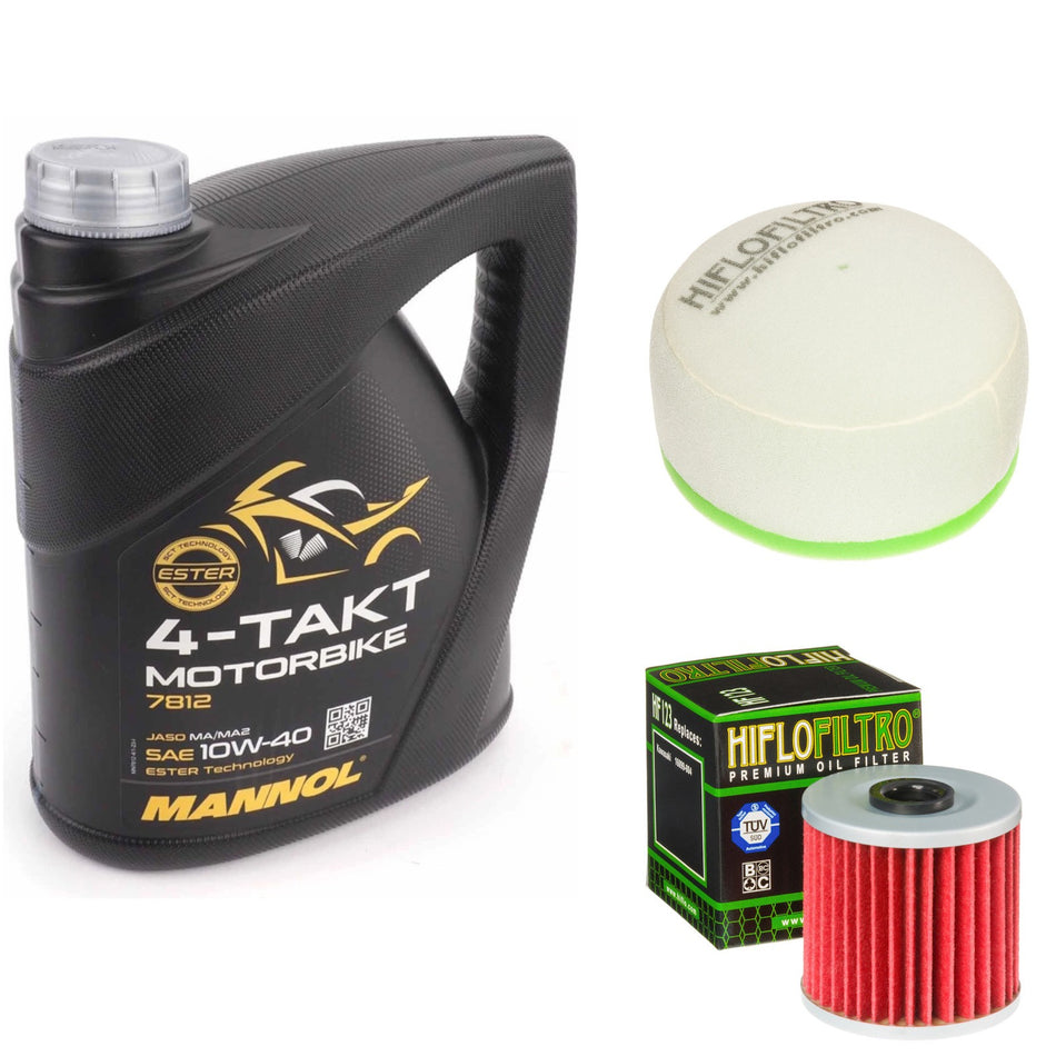 Mannol Semi Synthetic 10w40 4L Oil & HF123 & HFF2019 Oil Filter Kit