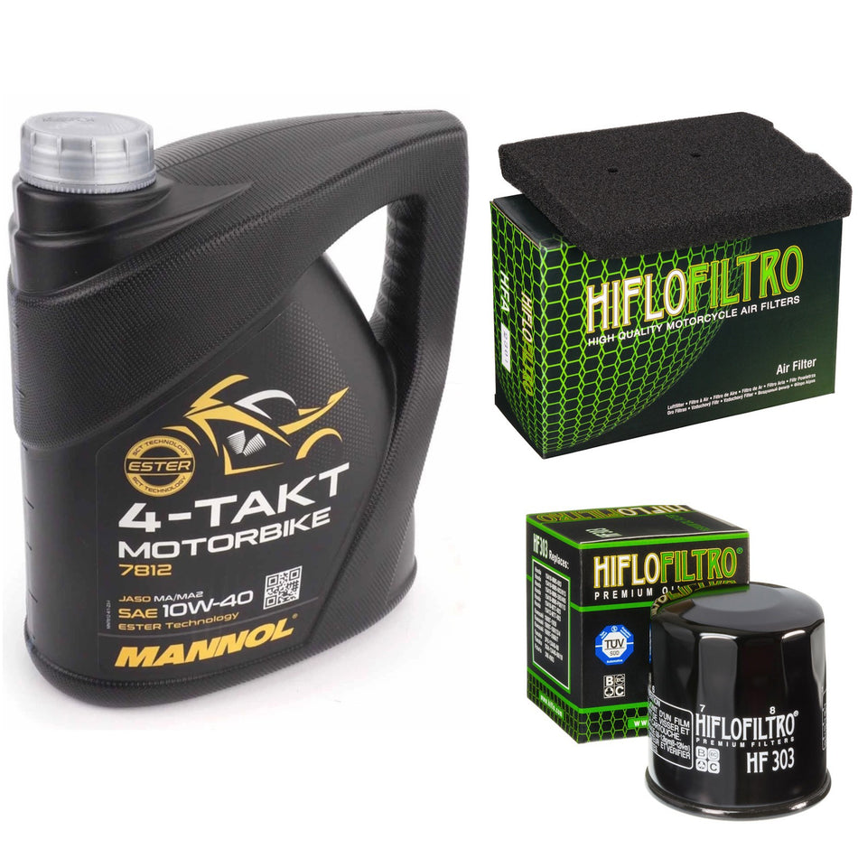 Mannol Semi Synthetic 10w40 4L Oil & HF303 & HFA2301 Oil Filter Kit