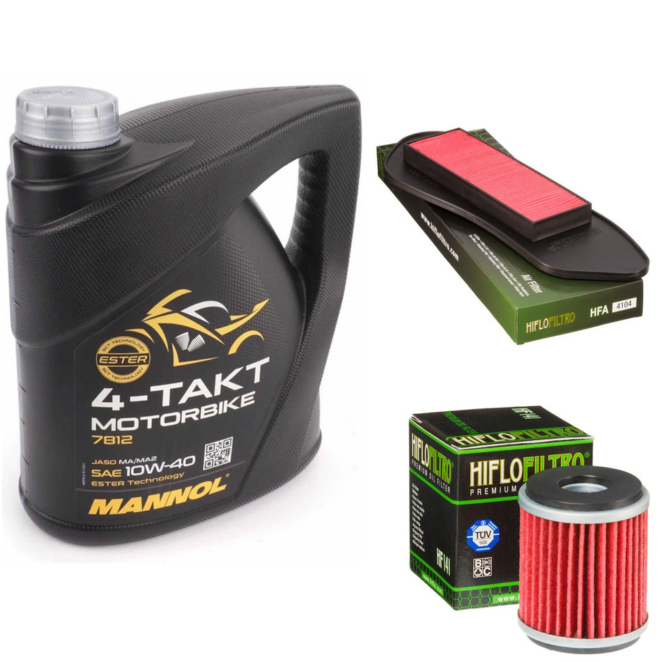 Mannol Semi Synthetic 10w40 4L Oil & HF141 & HFA4104 Oil Filter Kit