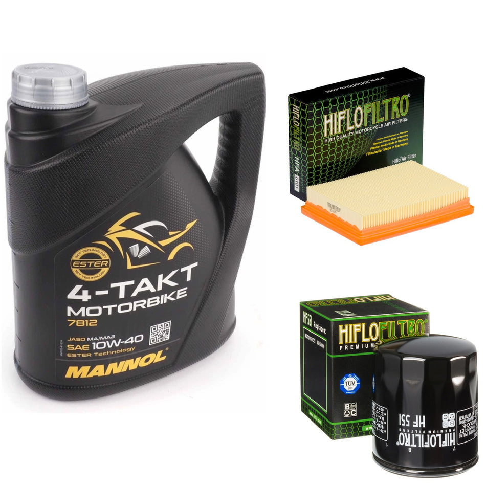 Mannol Semi Synthetic 10w40 4L Oil & HF551 OF551 & HFA6101 Oil Filter Kit