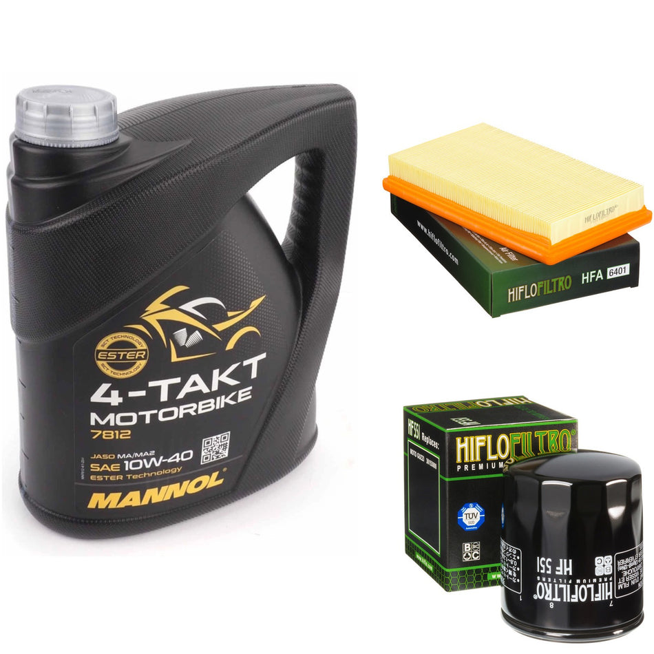 Mannol Semi Synthetic 10w40 4L Oil & HF551 OF551 & HFA6401 Oil Filter Kit