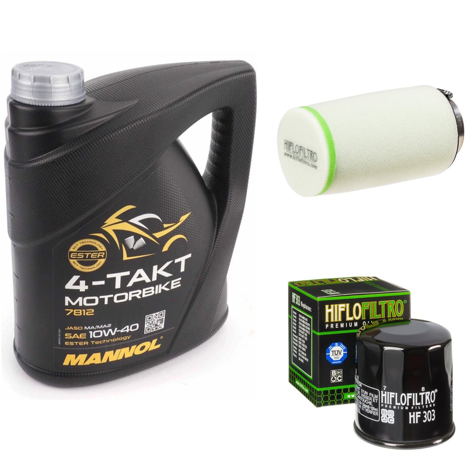 Mannol Semi Synthetic 10w40 4L Oil & HF303 & HFF7011 Oil Filter Kit