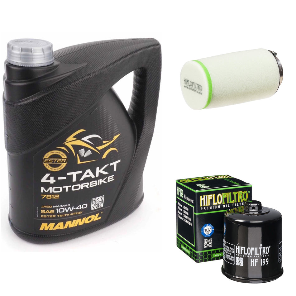 Mannol Semi Synthetic 10w40 4L Oil & HF199 HF199 & HFF7011 Oil Filter Kit