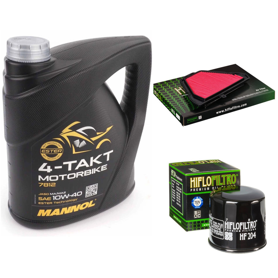 Mannol Semi Synthetic 10w40 4L Oil & HF204 & HFA6512  Oil Filter Kit
