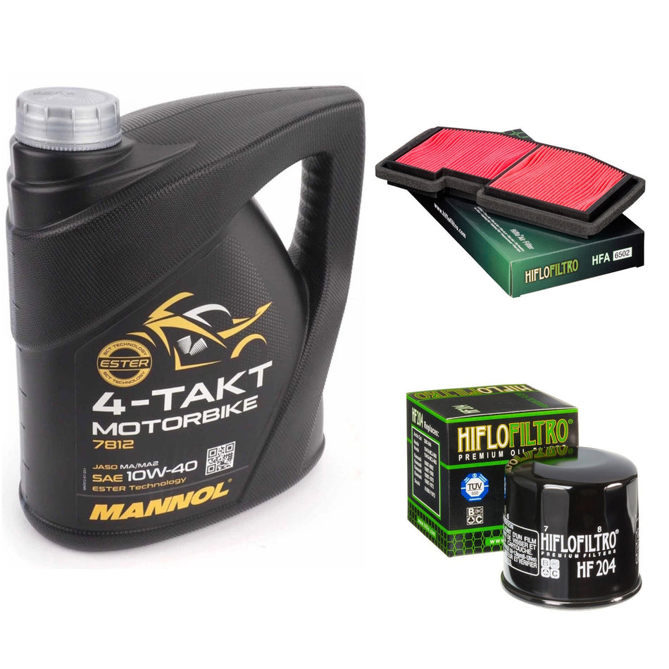 Mannol Semi Synthetic 10w40 4L Oil & HF204 & HFA6502 Oil Filter Kit