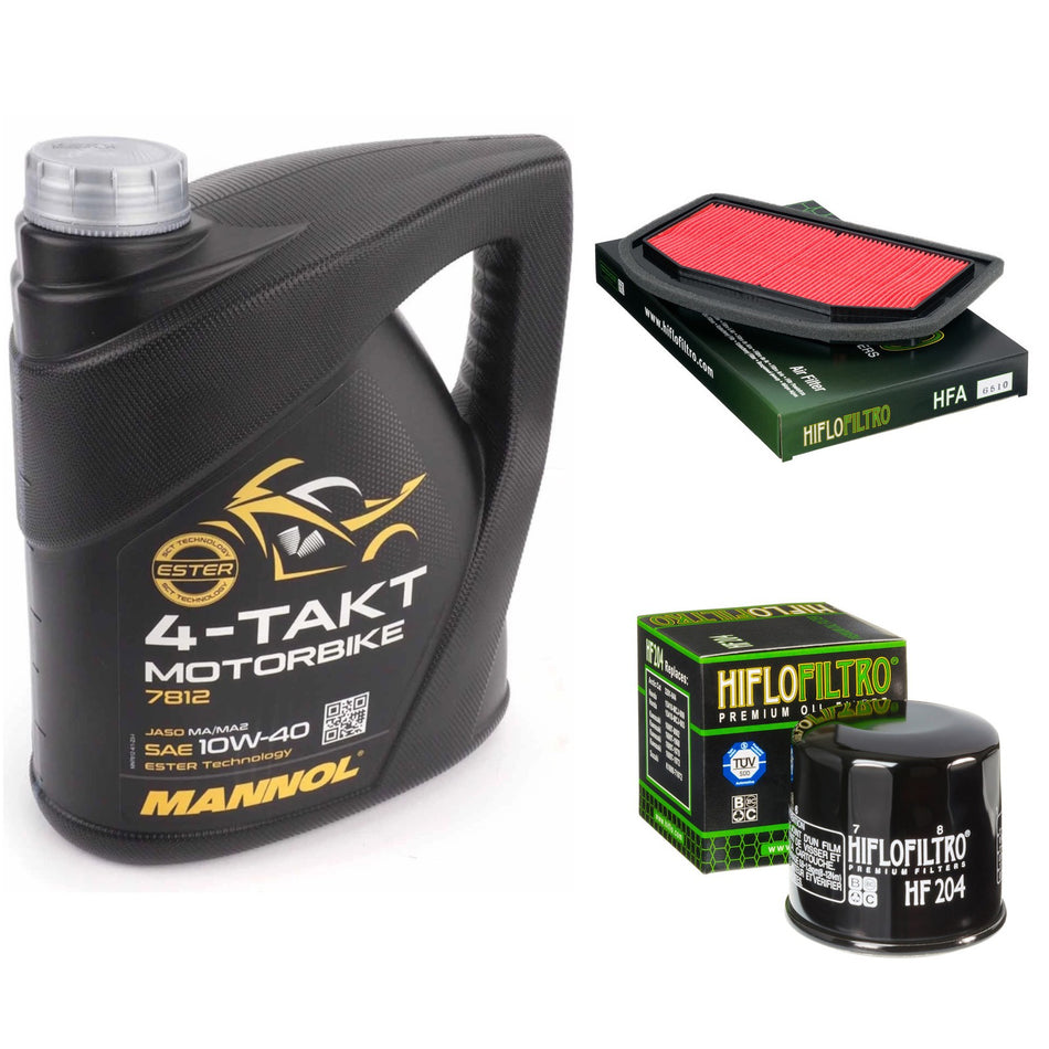 Mannol Semi Synthetic 10w40 4L Oil & HF204 & HFA6510 Oil Filter Kit