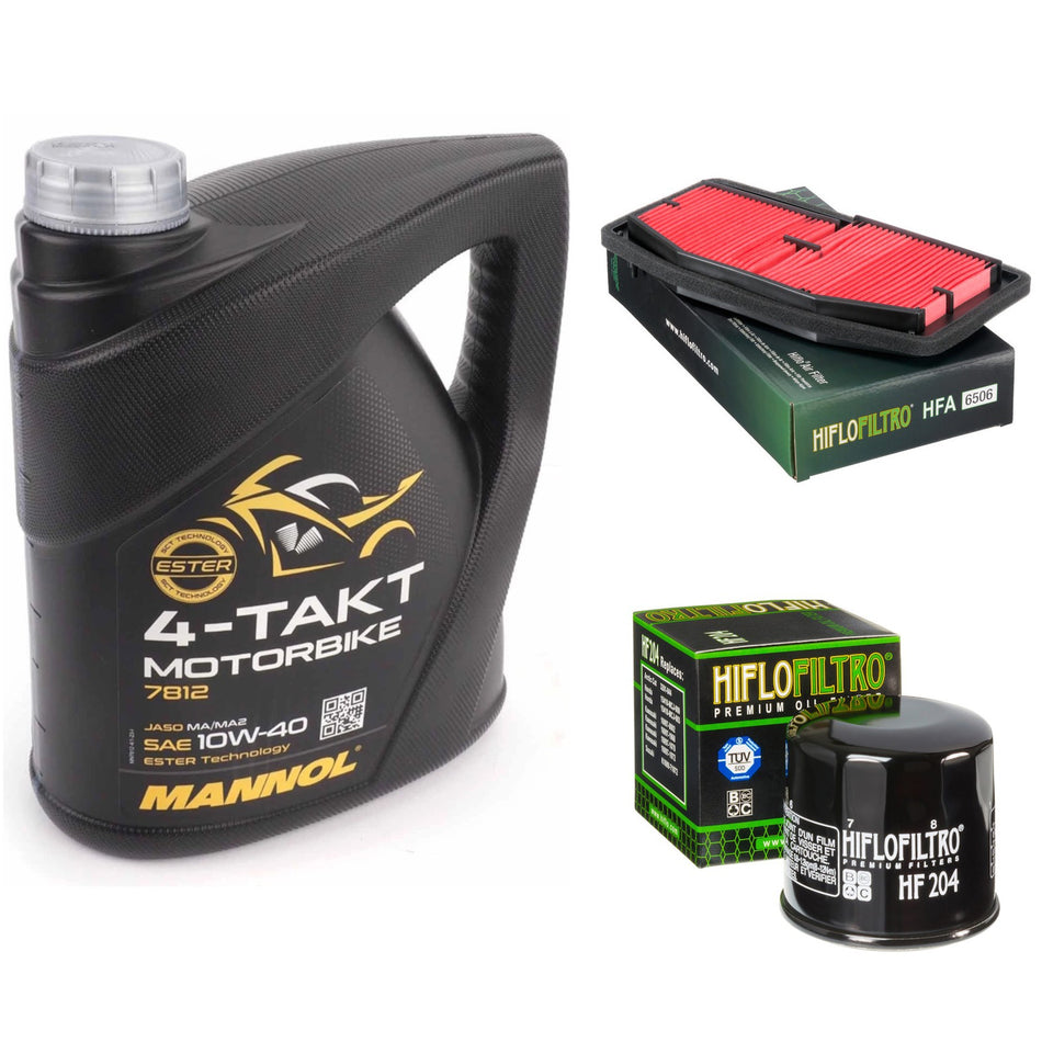 Mannol Semi Synthetic 10w40 4L Oil & HF204 & HFA6506 Oil Filter Kit