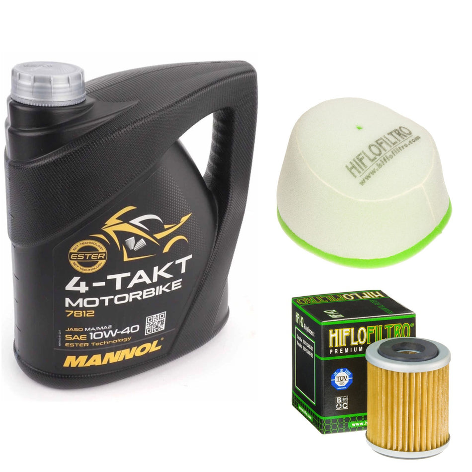 Mannol Semi Synthetic 10w40 4L Oil & HF142 & HFF4012 Oil Filter Kit