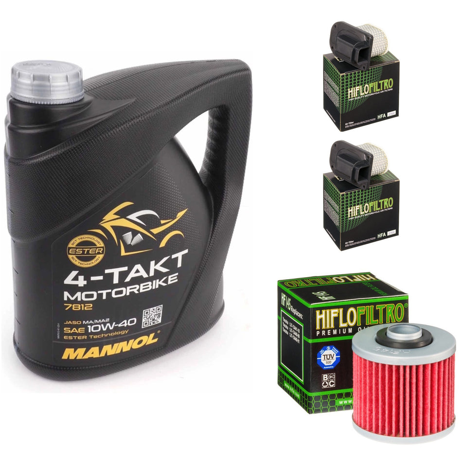 Mannol Semi Synthetic 10w40 4L Oil & HF145 & HFA4704 Oil Filter Kit