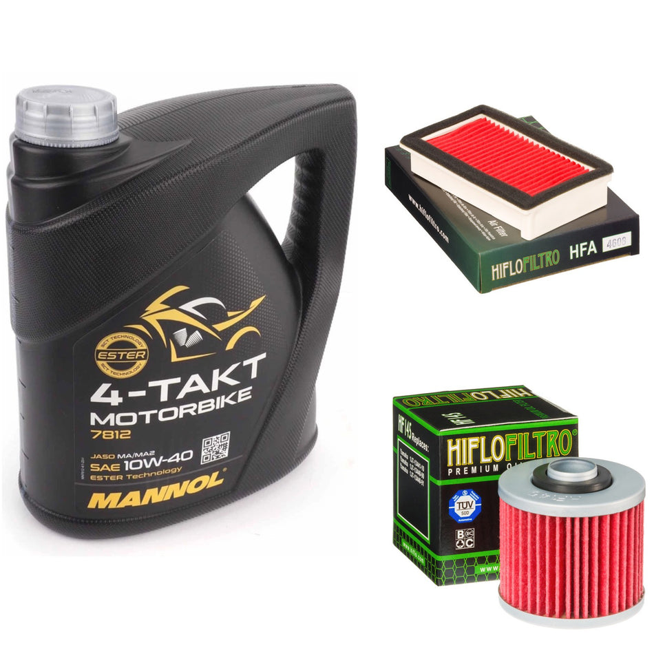 Mannol Semi Synthetic 10w40 4L Oil & HF145 & HFA4608 Oil Filter Kit