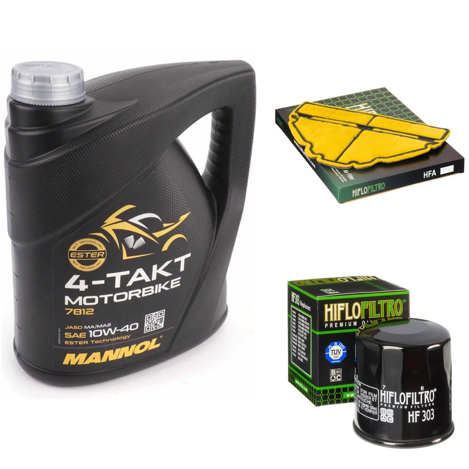 Mannol Semi Synthetic 10w40 4L Oil & HF303 & HFA4611 Oil Filter Kit
