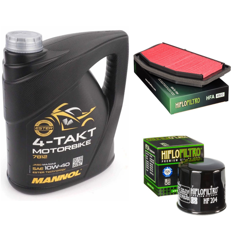 Mannol Semi Synthetic 10w40 4L Oil & HF204 & HFA4923 Oil Filter Kit