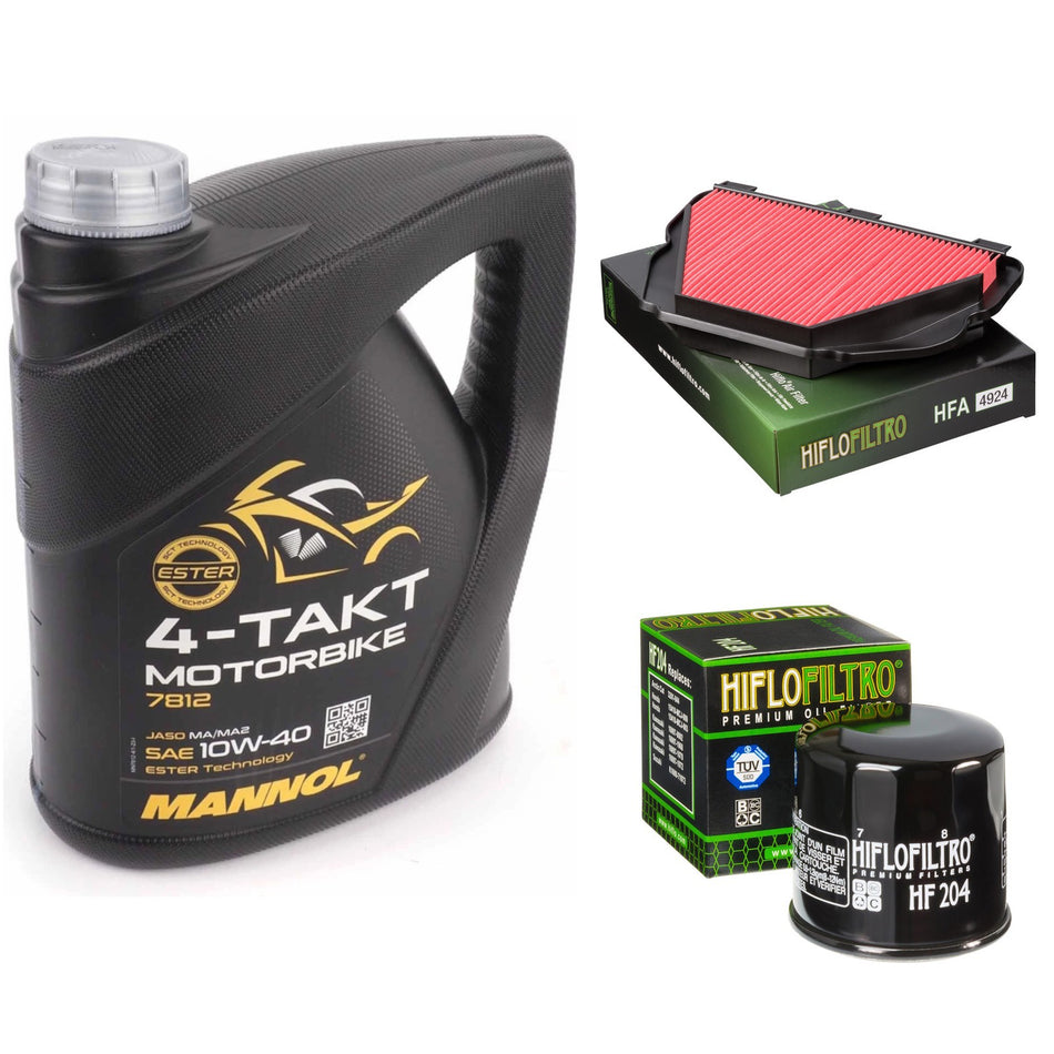 Mannol Semi Synthetic 10w40 4L Oil & HF204 & HFA4924 Oil Filter Kit