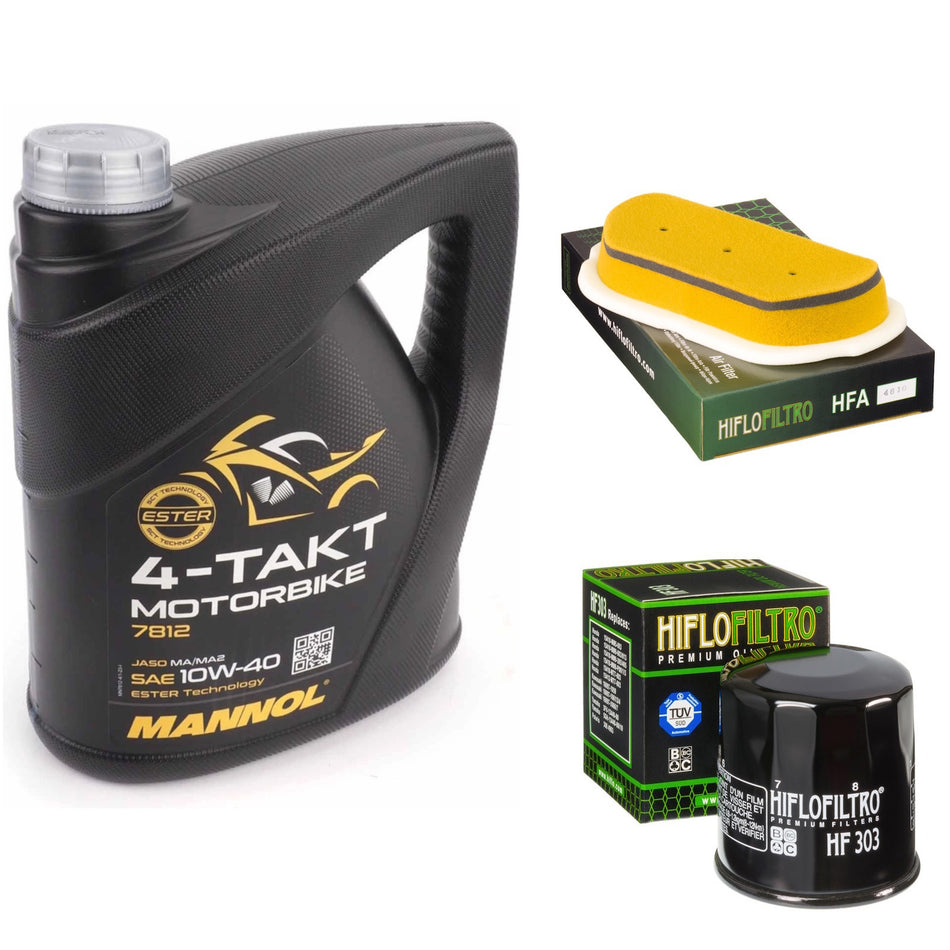 Mannol Semi Synthetic 10w40 4L Oil & HF303 & HFA4610 Oil Filter Kit