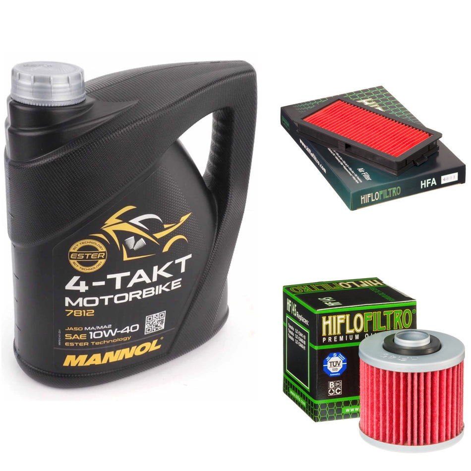 Mannol Semi Synthetic 10w40 4L Oil & HF145 & HFA4801 Oil Filter Kit