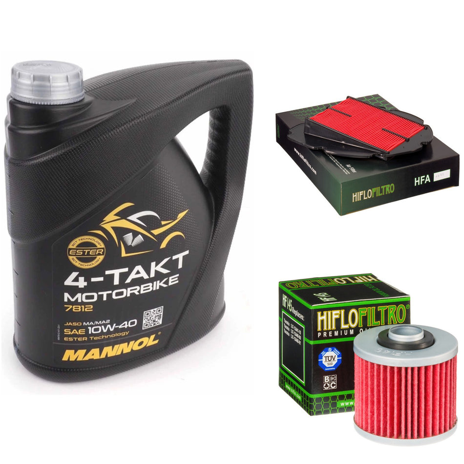 Mannol Semi Synthetic 10w40 4L Oil & HF145 & HFA4915 Oil Filter Kit