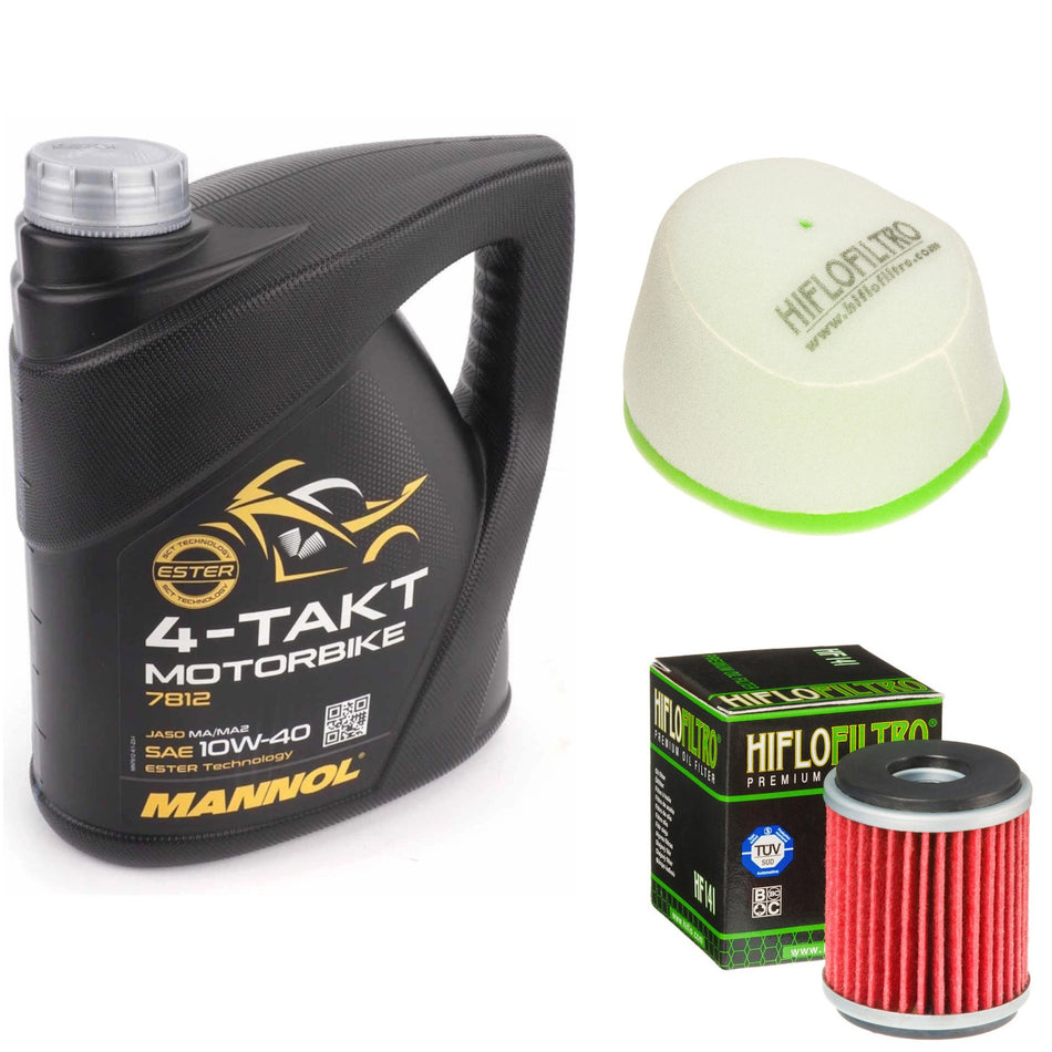 Mannol Semi Synthetic 10w40 4L Oil & HF141 & HFF4012 Oil Filter Kit