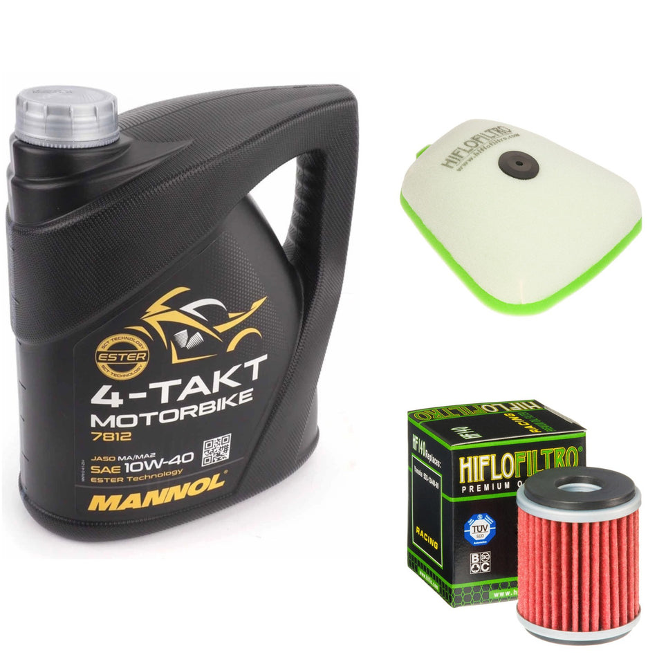 Mannol Semi Synthetic 10w40 4L Oil & HF140 & HFF4023 Oil Filter Kit