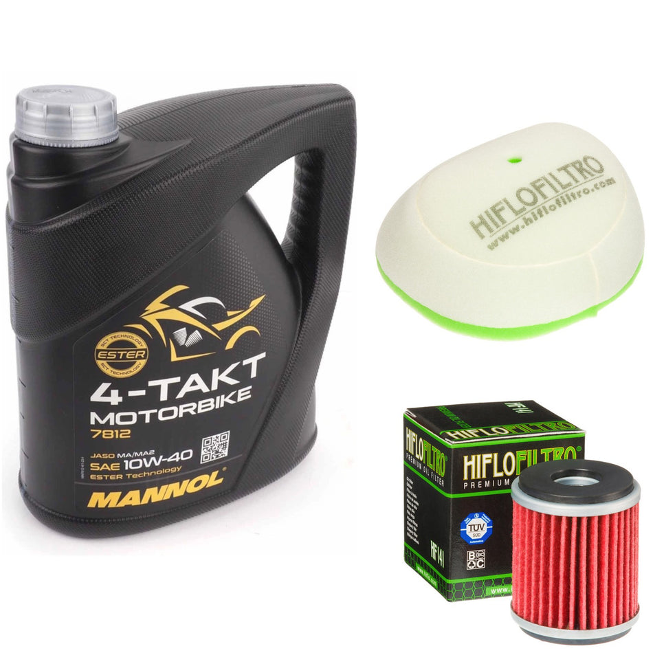 Mannol Semi Synthetic 10w40 4L Oil & HF141 & HFF4014 Oil Filter Kit