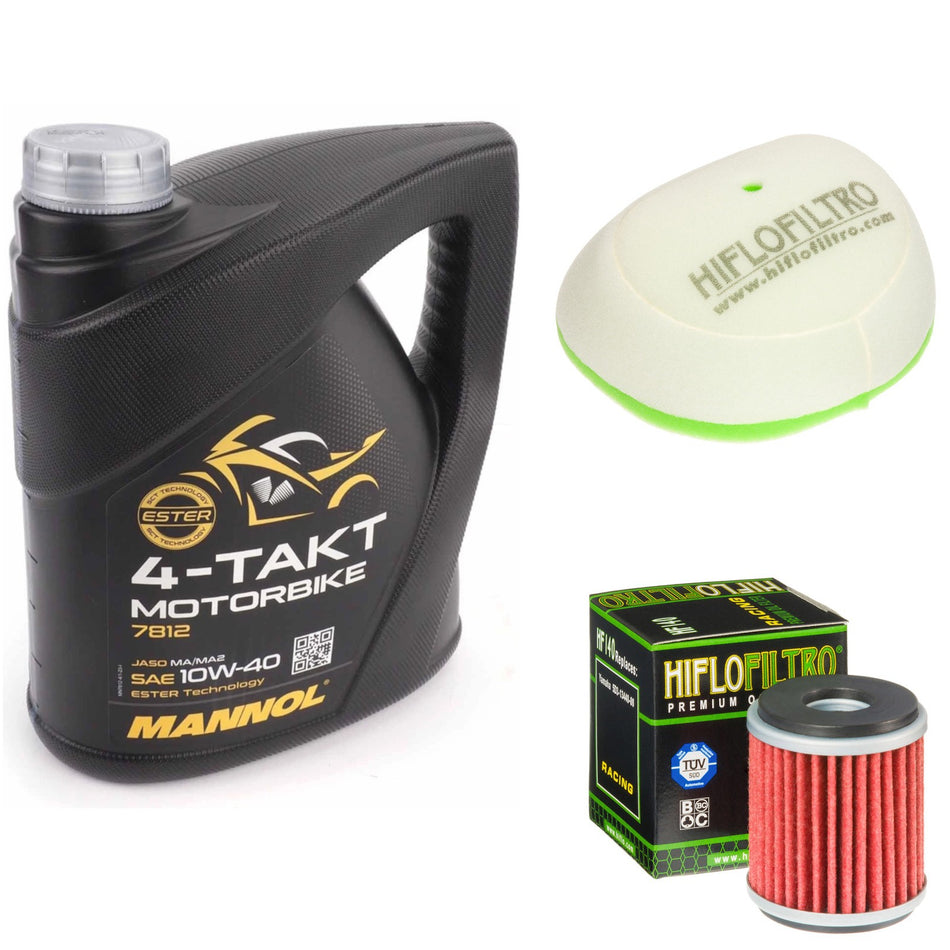 Mannol Semi Synthetic 10w40 4L Oil & HF140 & HFF4014 Oil Filter Kit