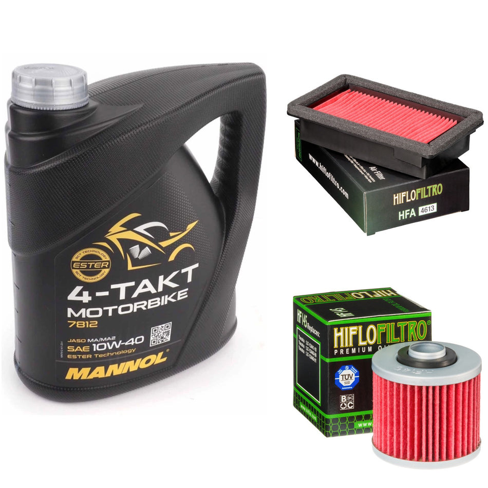 Mannol Semi Synthetic 10w40 4L Oil & HF145 & HFA4613 Oil Filter Kit