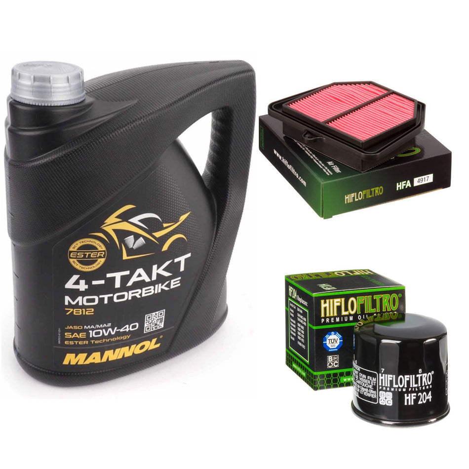 Mannol Semi Synthetic 10w40 4L Oil & HF204 & HFA4917 Oil Filter Kit