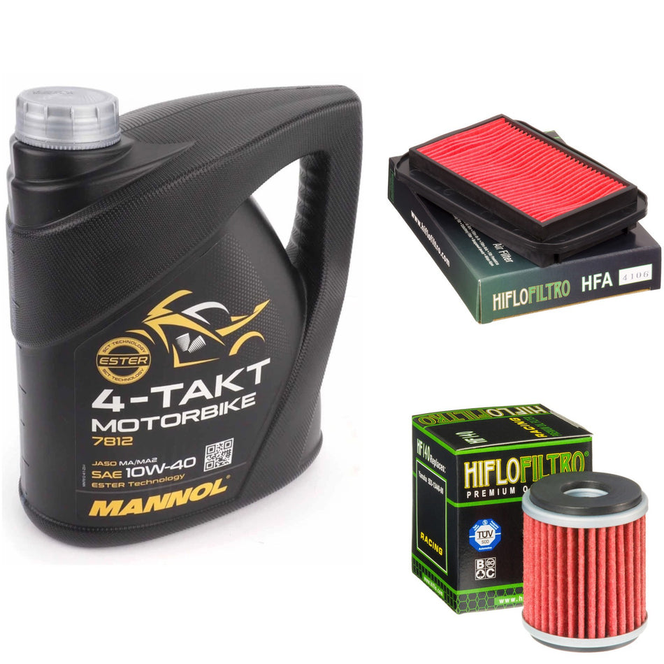 Mannol Semi Synthetic 10w40 4L Oil & HF140 & HFA4106 Oil Filter Kit