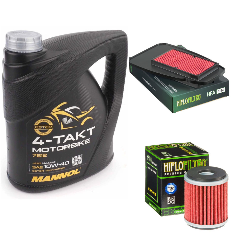 Mannol Semi Synthetic 10w40 4L Oil & HF140 & HFA4114 Oil Filter Kit