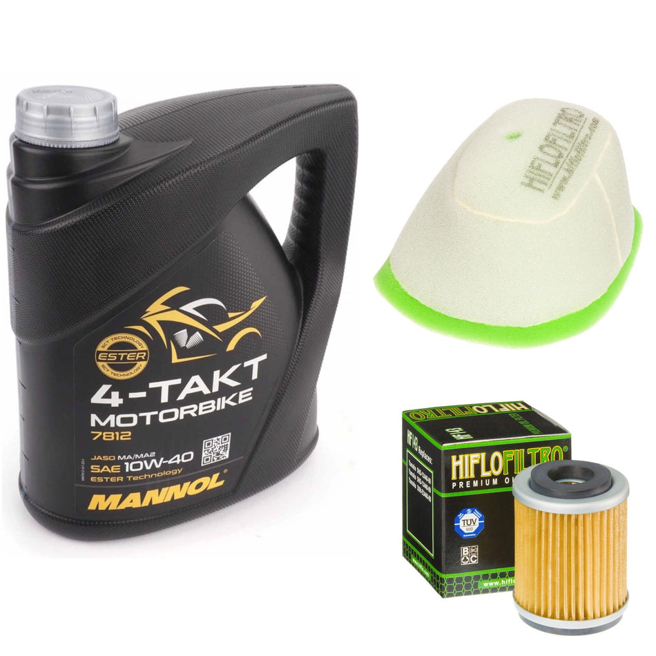 Mannol Semi Synthetic 10w40 4L Oil & HF143 & HFF4016 Oil Filter Kit