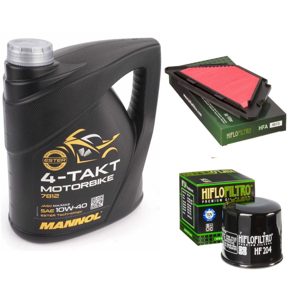 Mannol Semi Synthetic 10w40 4L Oil & HF204 & HFA4615 Oil Filter Kit