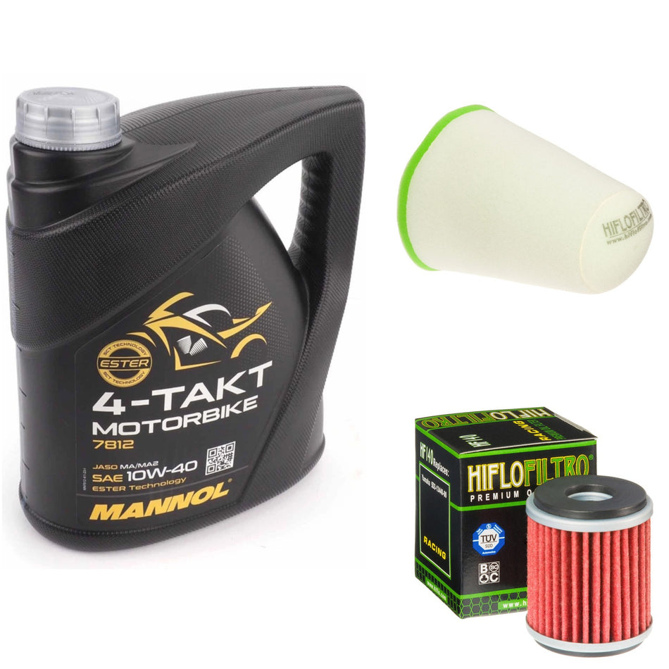 Mannol Semi Synthetic 10w40 4L Oil & HF140 & HFF4022 Oil Filter Kit