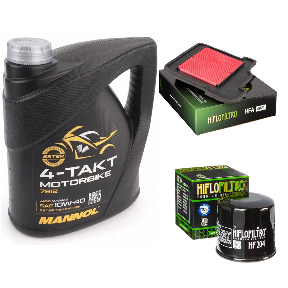 Mannol Semi Synthetic 10w40 4L Oil & HF204 & HFA4921 Oil Filter Kit