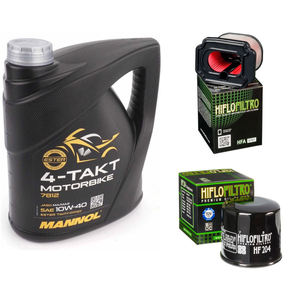 Mannol Semi Synthetic 10w40 4L Oil & HF204 & HFA4707 Oil Filter Kit
