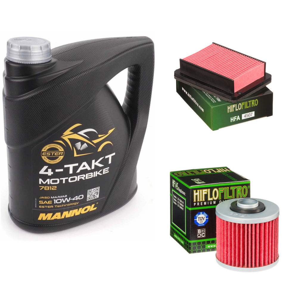 Mannol Semi Synthetic 10w40 4L Oil & HF145 & HFA4507 Oil Filter Kit