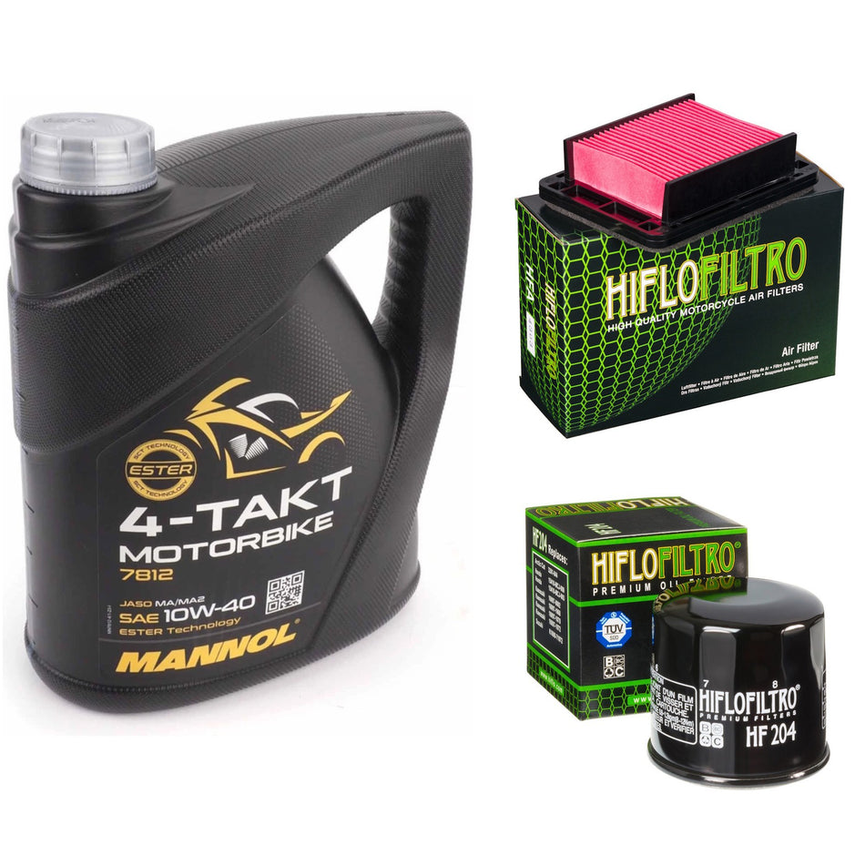 Mannol Semi Synthetic 10w40 4L Oil & HF204 & HFA4303 Oil Filter Kit
