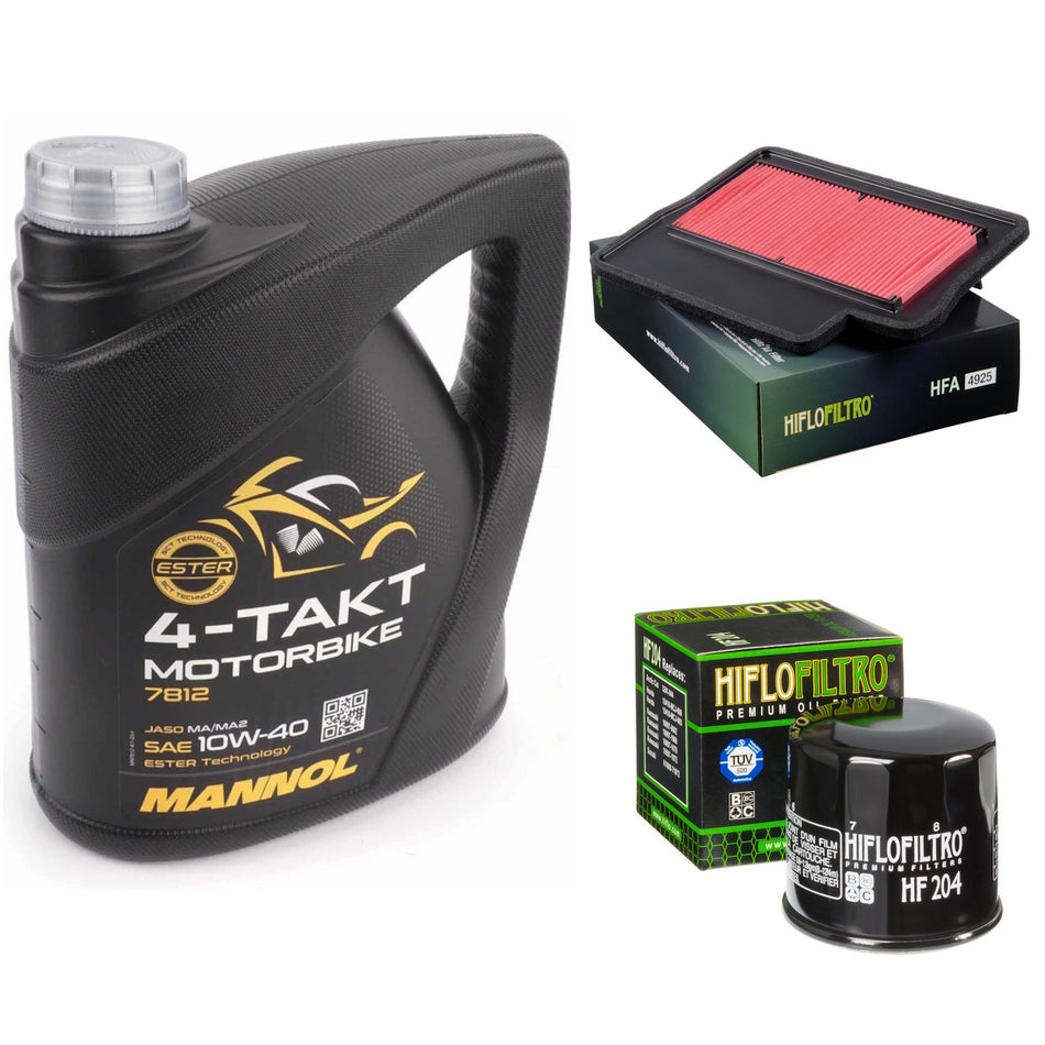 Mannol Semi Synthetic 10w40 4L Oil & HF204 & HFA4925  Oil Filter Kit